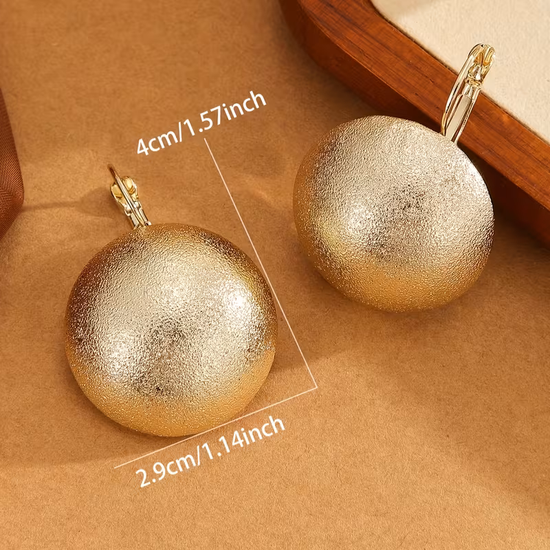 Matte Stainless Steel Sphere Earrings - Image 4
