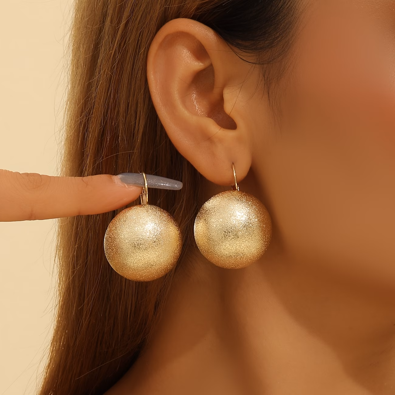 Matte Stainless Steel Sphere Earrings